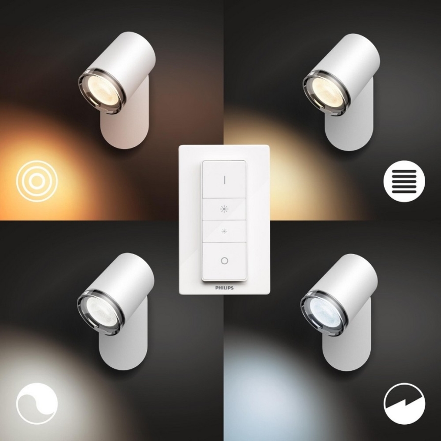 Philips - LED dimbar badrumslampa Hue ADORE 1xGU10/5W/230V IP44 + fjärrkontroll