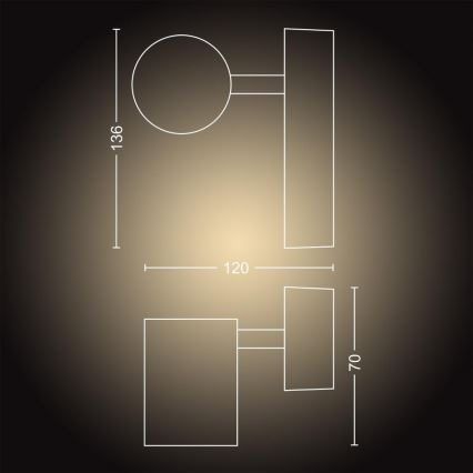 Philips - LED dimbar badrumslampa Hue ADORE 1xGU10/5W/230V IP44 + fjärrkontroll