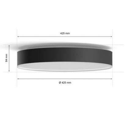 Philips - LED dimbar taklampa Hue LED/33,5W/230V 2200-6500K Ø 425 mm svart + fjärrkontroll
