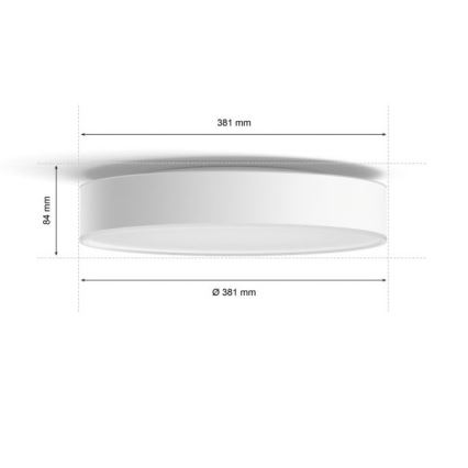 Philips - LED dimbar taklampa Hue LED/19,2W/230V 2200-6500K Ø 381 mm vit + fjärrkontroll