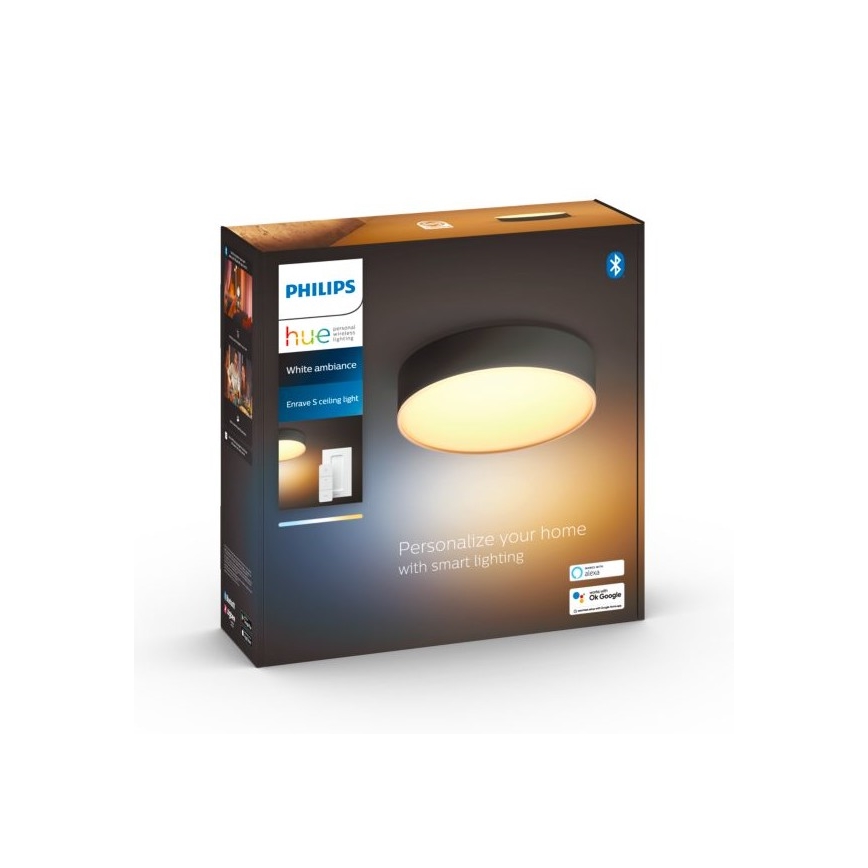 Philips - LED dimbar taklampa Hue LED/9,6W/230V 2200-6500K Ø 261 mm svart + fjärrkontroll