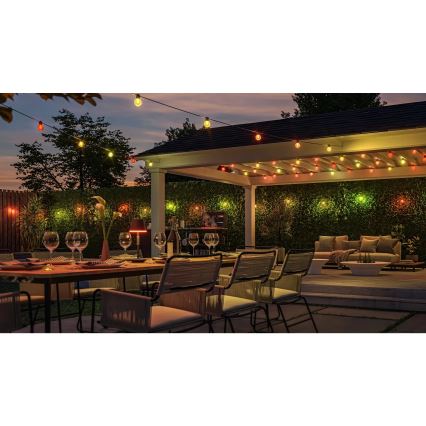 Philips - Hue FESTAVIA LED RGBW dimmbar utomhusljusslinga 20xLED 14m IP65