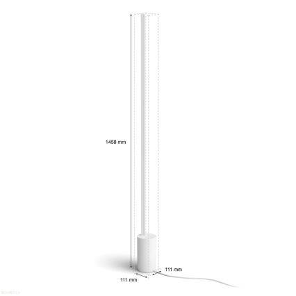 Philips - LED RGBW Dimbart golvlampa Hue SIGNE LED/29W/230V 2000-6500K vit