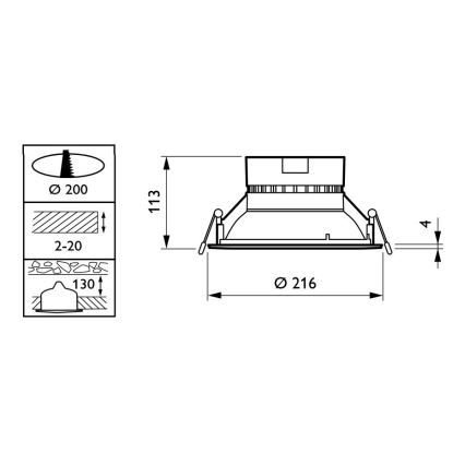 Philips - Infälld LED-belysning  CORELINE LED/22W/230V 3000K