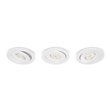 Philips - KIT 3x Dimbar infälld LED belysning/4,5W/230V