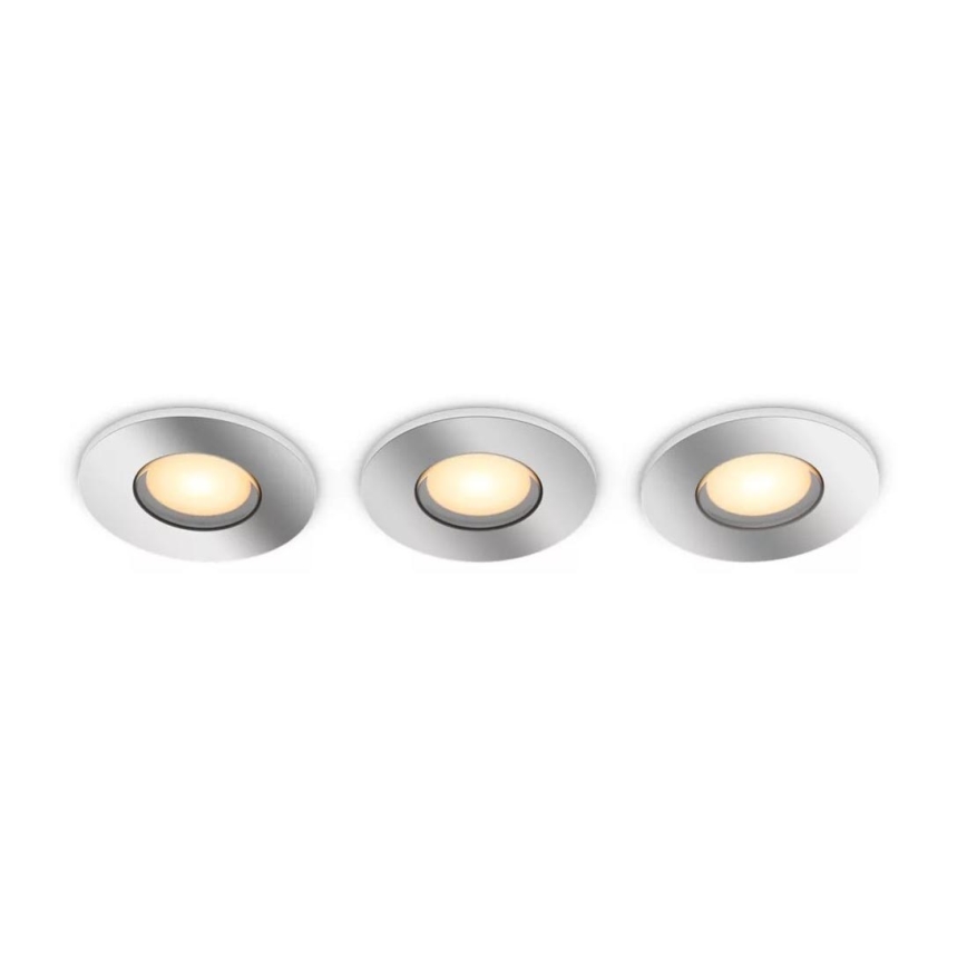Philips - KIT 3x Infälld dimbar LED badrumsbelysning Hue ADORE BATHROOM 1xGU10/4,2W/230V 2200-6500K IP44