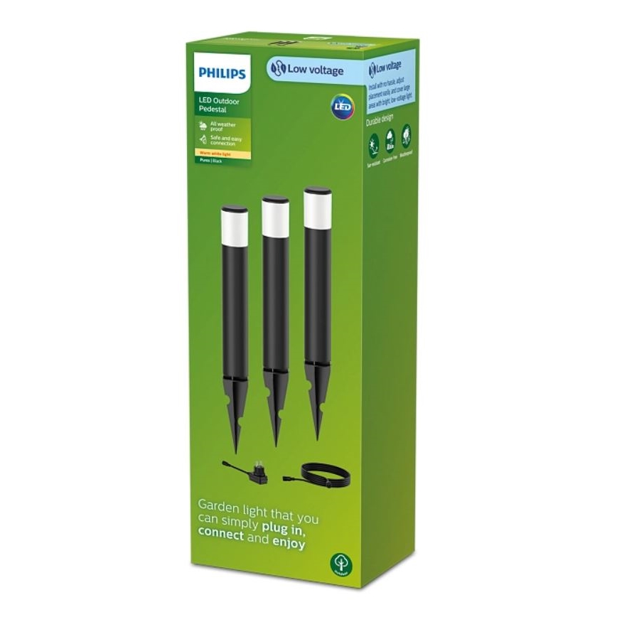 Philips - KIT 3x LED-lampa för utomhusbruk PUREX LED/1,5W/24/230V IP44
