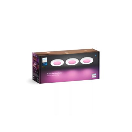 Philips - KIT 3x LED RGBW Ljusreglerad hängande badrumslampa Hue SLIM LED/8,3W/230V IP44 2000-6500K