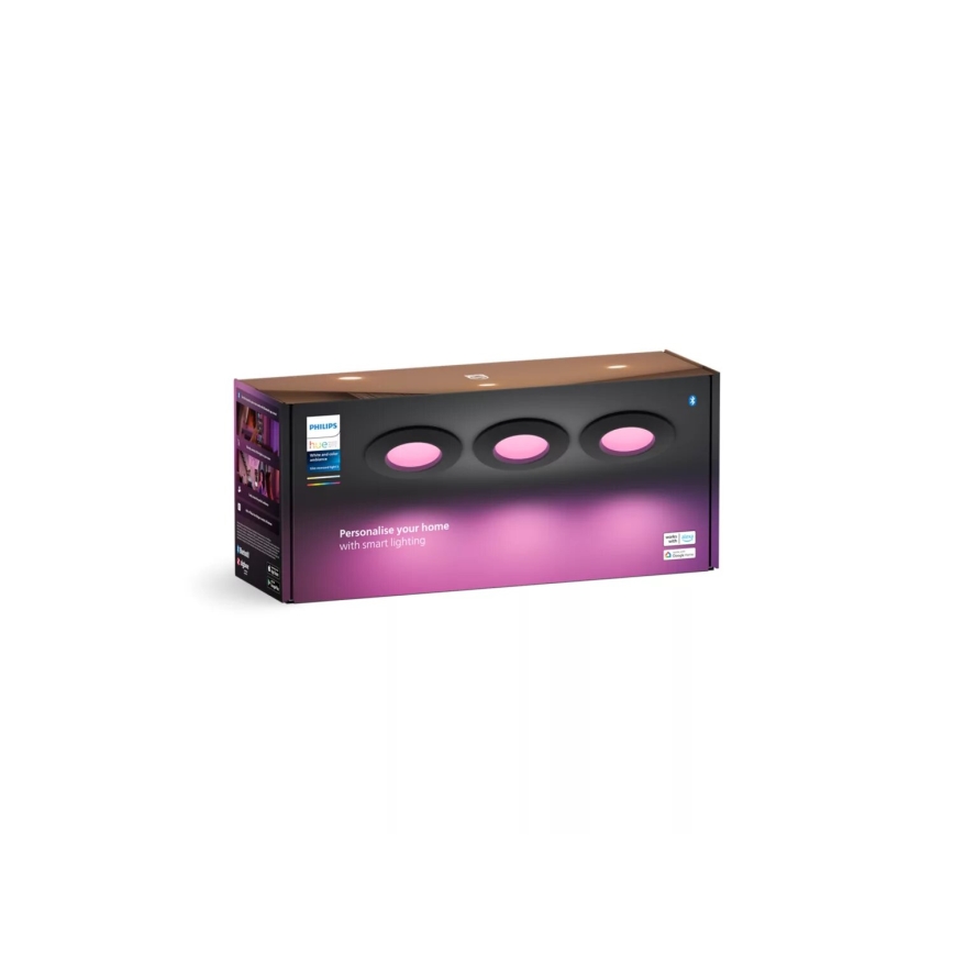 Philips - KIT 3x LED RGBW Ljusreglerad hängande badrumslampa Hue SLIM LED/8,3W/230V IP44 2000-6500K