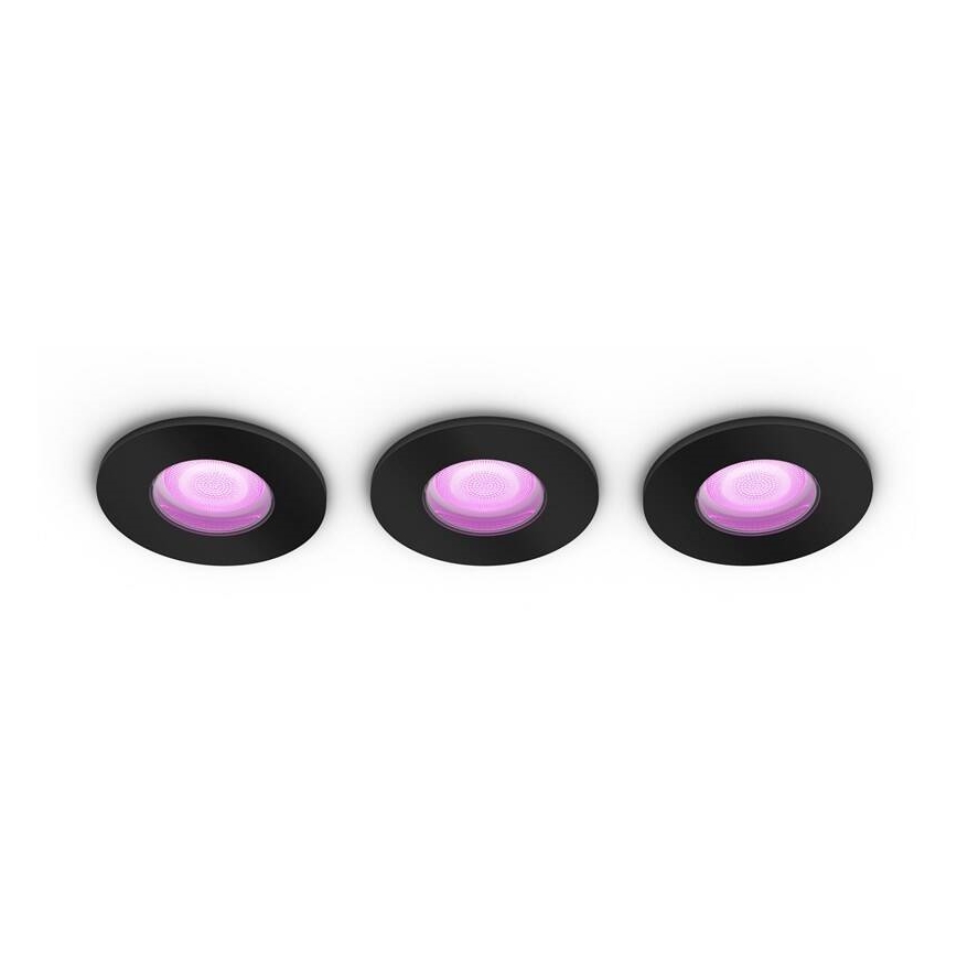 Philips -KIT 3x LED RGBW Ljusreglerad bathroom upphängd taklampa Hue XAMENTO 1xGU10/5,7W/230V 2200-6500K IP44