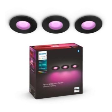 Philips -KIT 3x LED RGBW Ljusreglerad bathroom upphängd taklampa Hue XAMENTO 1xGU10/5,7W/230V 2200-6500K IP44