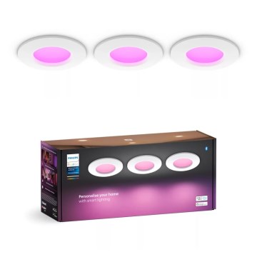 Philips - KIT 3x LED RGBW Ljusreglerad hängande badrumslampa Hue SLIM LED/8,3W/230V IP44 2000-6500K