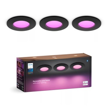 Philips - KIT 3x LED RGBW Ljusreglerad hängande badrumslampa Hue SLIM LED/8,3W/230V IP44 2000-6500K