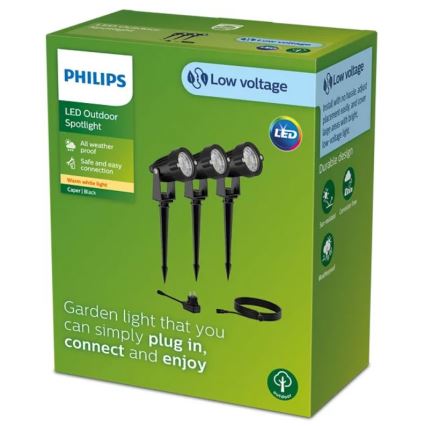 Philips - KIT 3x LED spotlight för utomhusbruk CASPER LED/1,5W/24/230V IP44