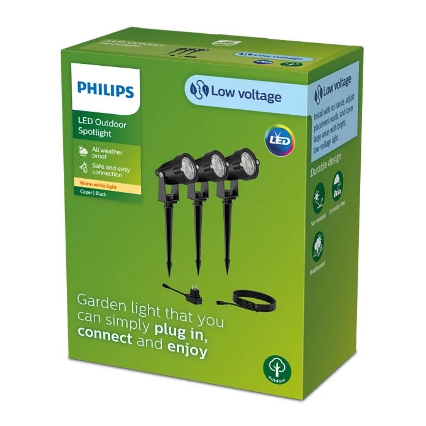 Philips - KIT 3x LED spotlight för utomhusbruk CASPER LED/1,5W/24/230V IP44