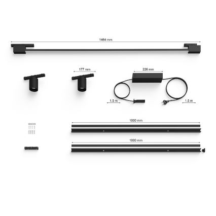 Philips - KIT 3xLED RGB Ljusreglerad väggspotlight För skensystem Hue PERIFO LED/39,9W/230V 2000-6500K