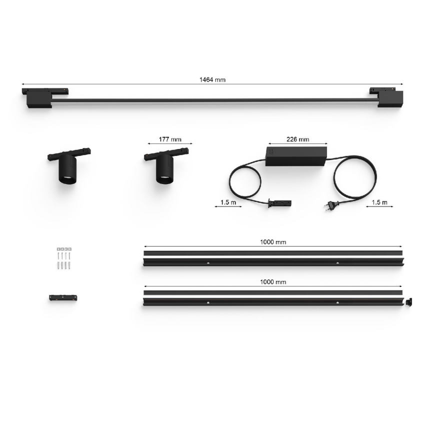 Philips - KIT 3xLED RGB Ljusreglerad väggspotlight För skensystem Hue PERIFO LED/39,9W/230V 2000-6500K