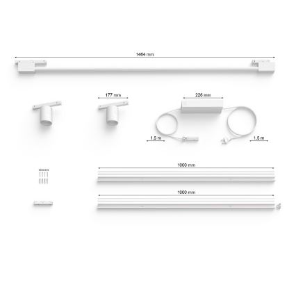 Philips - SADA 3xLED RGB Ljusreglerad väggspotlight För skensystem Hue PERIFO LED/39,9W/230V 2000-6500K