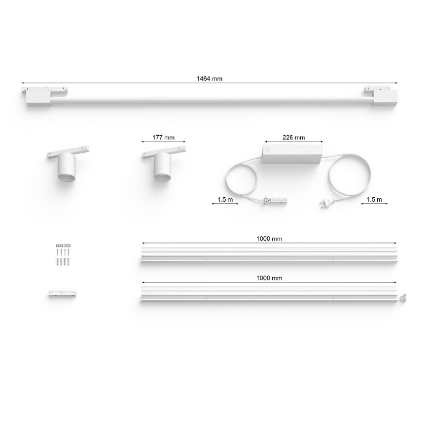 Philips - SADA 3xLED RGB Ljusreglerad väggspotlight För skensystem Hue PERIFO LED/39,9W/230V 2000-6500K