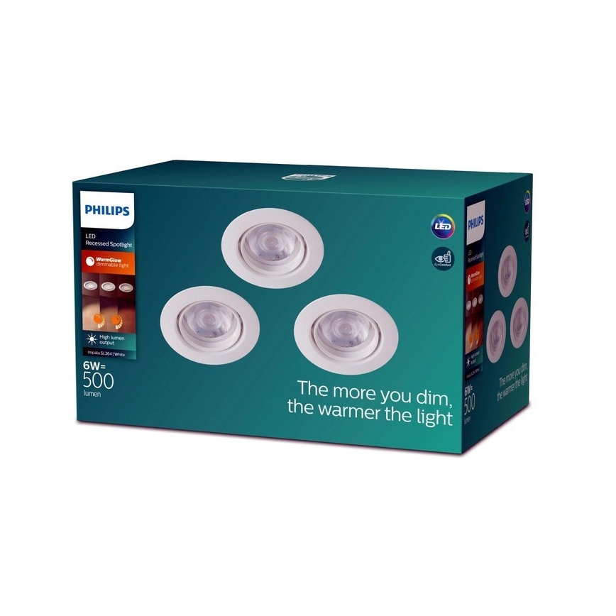 Philips -KIT 3xLED Ljusreglerad upphängd taklampa IMPALA Warm Glow LED/6W/230V