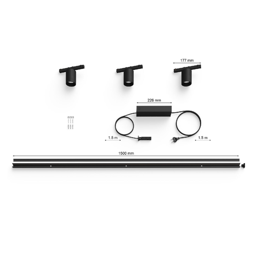 Philips - KIT 3x LED RGB Ljusreglerad belysning För skensystem Hue PERIFO LED RGB/15,6W/230V 2000-6500K