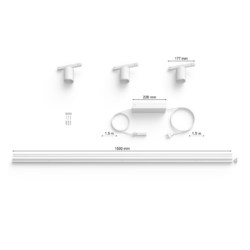 Philips - KIT 3x LED RGB Ljusreglerad belysning För skensystem Hue PERIFO LED RGB/15,6W/230V 2000-6500K