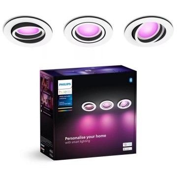 Philips - KIT 3xLED RGBW Ljusreglerad upphängd taklampa Hue CENTURA 1xGU10/4,2W/230V 2000-6500K