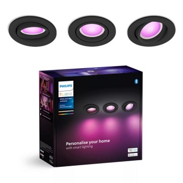 Philips - KIT 3xLED RGBW Ljusreglerad upphängd taklampa Hue CENTURA 1xGU10/4,2W/230V 2000-6500K
