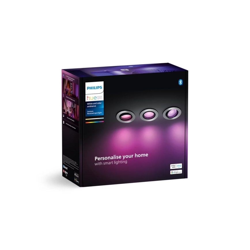 Philips - KIT 3xLED RGBW Ljusreglerad upphängd taklampa Hue CENTURA 1xGU10/4,2W/230V 2000-6500K
