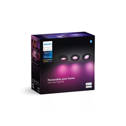 Philips - KIT 3xLED RGBW Ljusreglerad upphängd taklampa Hue CENTURA 1xGU10/4,2W/230V 2000-6500K