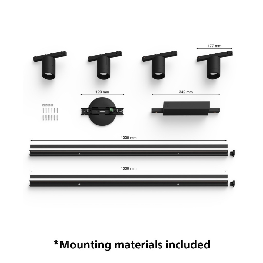 Philips  - KIT 4xLED RGB Dimbar spotlight För skensystem Hue PERIFO LED/20,8W/230V 2000-6500K