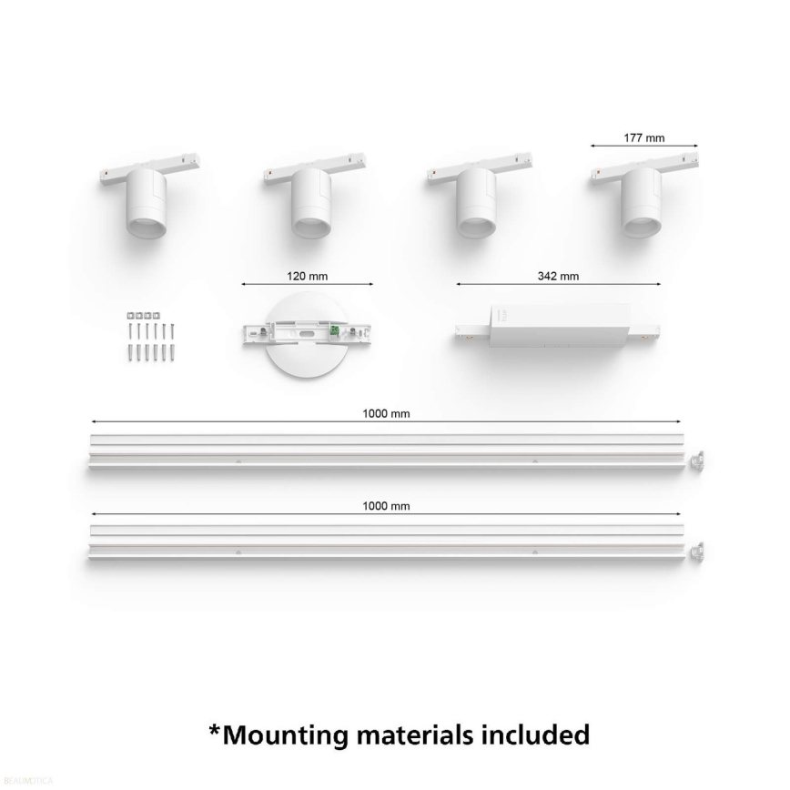 Philips  - KIT 4xLED RGB Dimbar spotlight  För skensystem Hue PERIFO LED RGB/20,8W/230V 2000-6500K