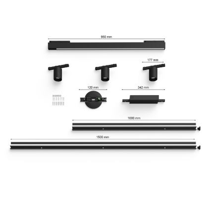 Philips - KIT 4x LED RGB Ljusreglerad belysning För skensystem Hue PERIFO LED RGB/44,6W/230V 2000-6500K