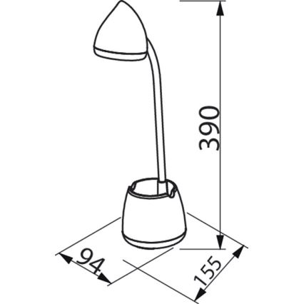 Philips - LED ljusreglerad bordslampa touch HAT LED/4,5W/5V 1800 mAh 3000/4000/5700K CRI 90