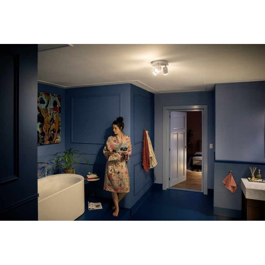 Philips - LED Dimbar Badrum spotlight Hue ADORE 3xGU10/5W/230V IP44 + Fjärrkontroll