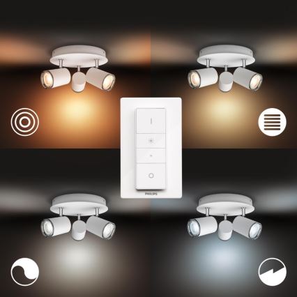 Philips - LED Dimbar Badrum spotlight Hue ADORE 3xGU10/5W/230V IP44 + Fjärrkontroll