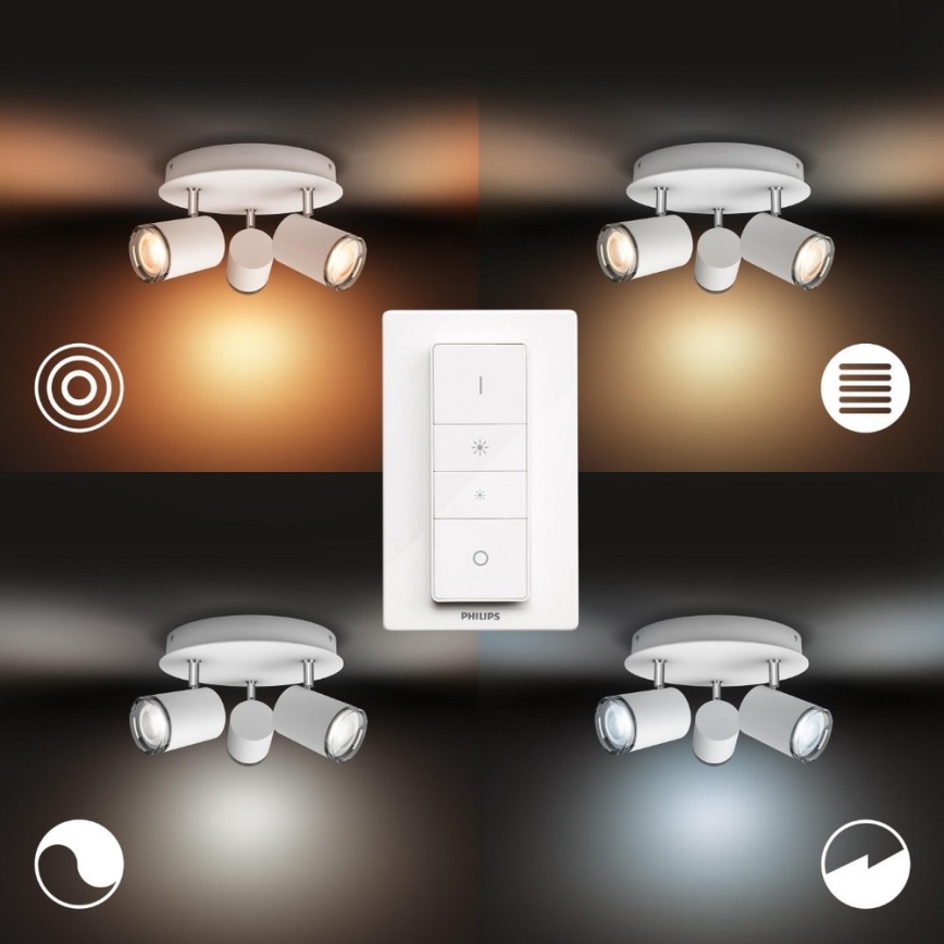 Philips - LED Dimbar Badrum spotlight Hue ADORE 3xGU10/5W/230V IP44 + Fjärrkontroll