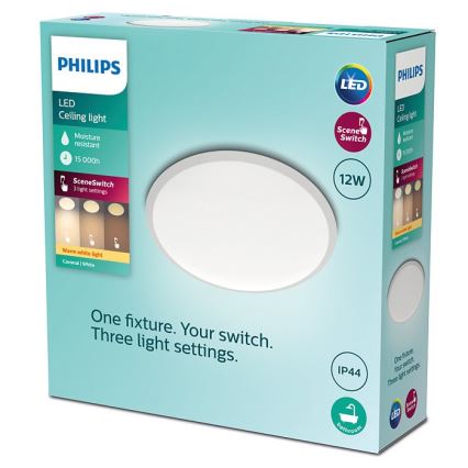 Philips - LED Dimbar bathroom Takbelysning SCENE SWITCH LED/12W/230V IP44