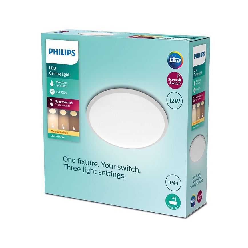 Philips - LED Dimbar bathroom Takbelysning SCENE SWITCH LED/12W/230V IP44