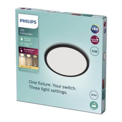 Philips - LED Dimbar bathroom Takbelysning SCENE SWITCH LED/15W/230V IP44 2700K