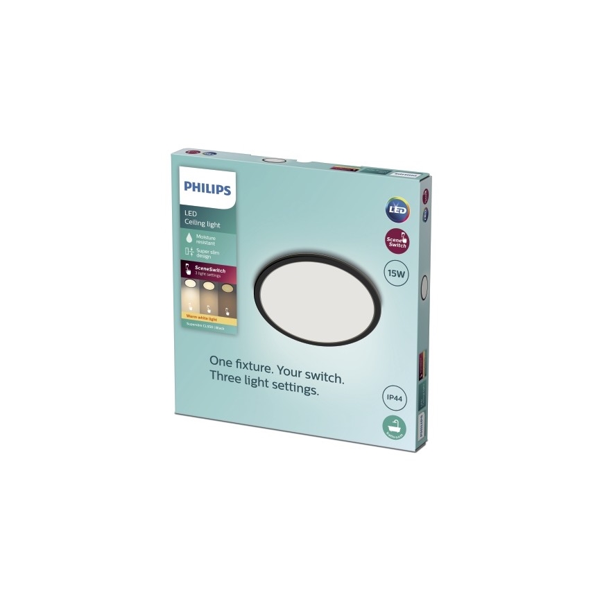 Philips - LED Dimbar bathroom Takbelysning SCENE SWITCH LED/15W/230V IP44 2700K
