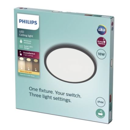 Philips - LED Dimbar bathroom Takbelysning SCENE SWITCH LED/18W/230V IP44 2700K