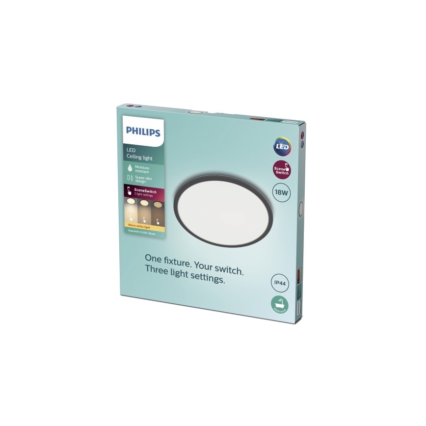 Philips - LED Dimbar bathroom Takbelysning SCENE SWITCH LED/18W/230V IP44 2700K