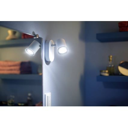 Philips - LED Dimbar Badrumsbelysning vägg Hue ADORE 1xGU10/5W/230V IP44 + Fjärrkontroll
