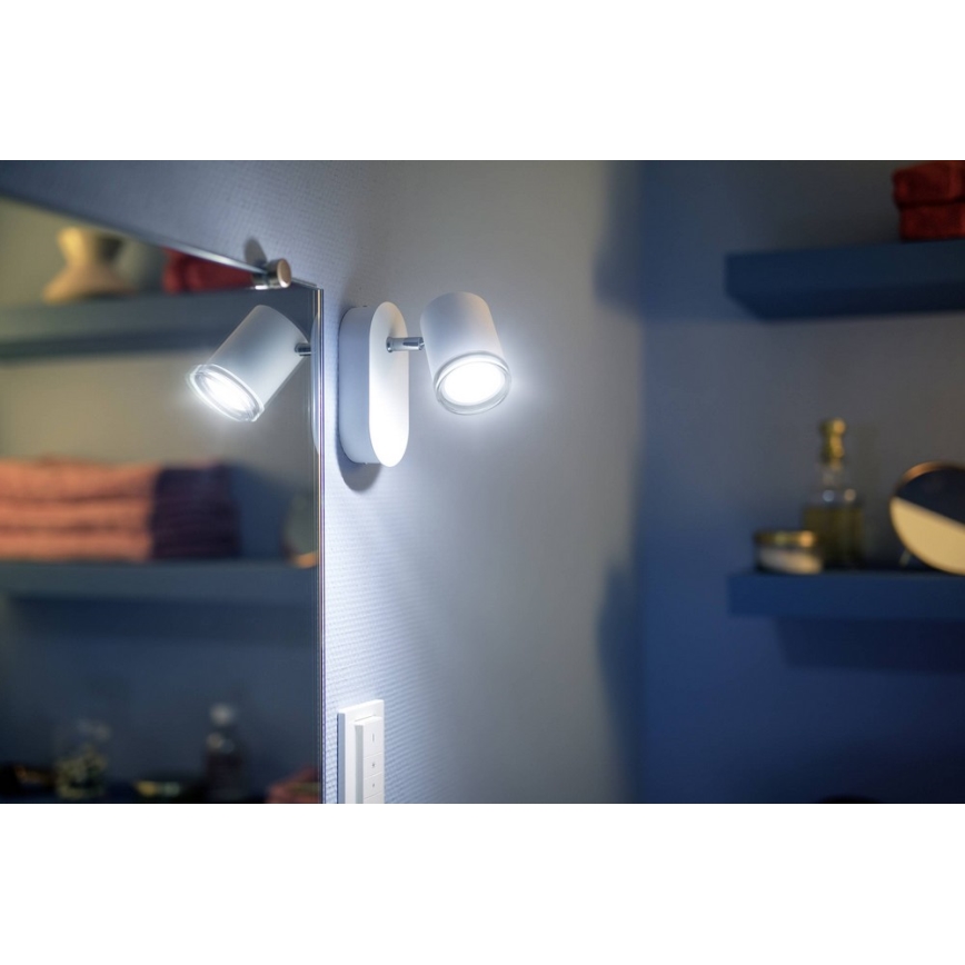 Philips - LED Dimbar Badrumsbelysning vägg Hue ADORE 1xGU10/5W/230V IP44 + Fjärrkontroll