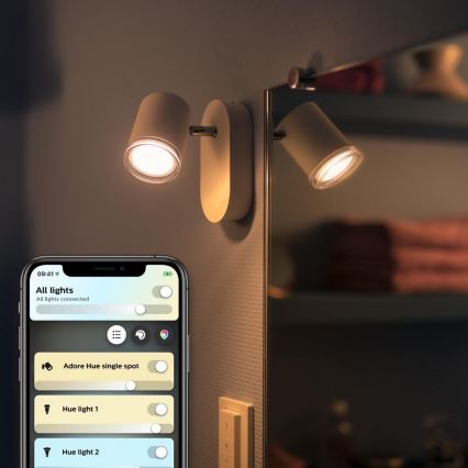 Philips - LED Dimbar Badrumsbelysning vägg Hue ADORE 1xGU10/5W/230V IP44 + Fjärrkontroll