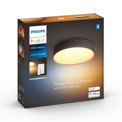 Philips - LED Dimbar taklampa Hue LED/9,6W/230V 2200-6500K diameter 261 mm svart + fjärrkontroll