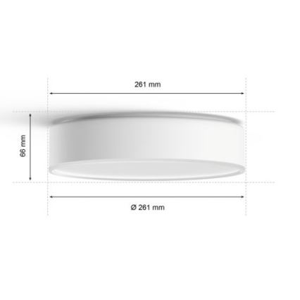 Philips - LED Dimbar taklampa Hue LED/9,6W/230V 2200–6500K diameter 261 mm vit + fjärrkontroll