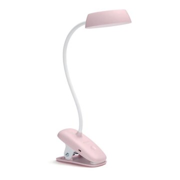Philips - LED dimbar lampa med klämma DONUTCLIP LED/3W/5V 1200 mAh CRI 90 rosa