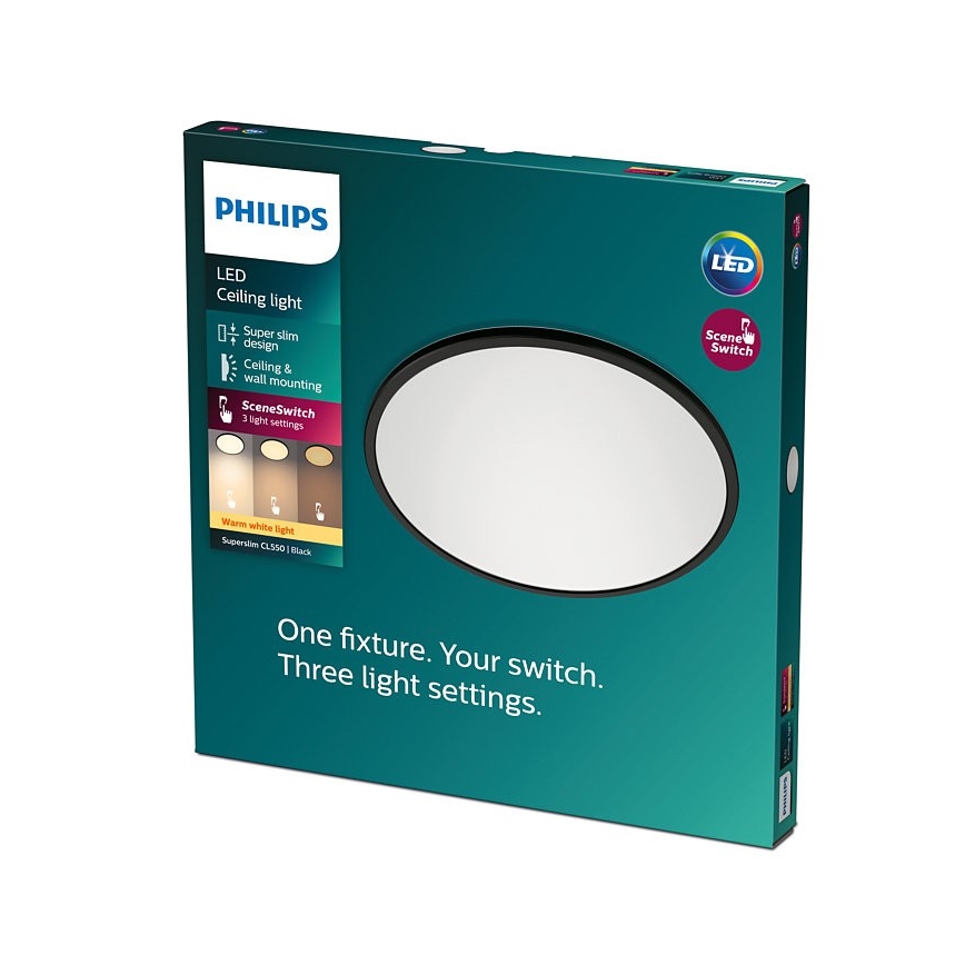 Philips - LED Dimbar Takbelysning SCENE Strömbrytare LED/18W/230V
